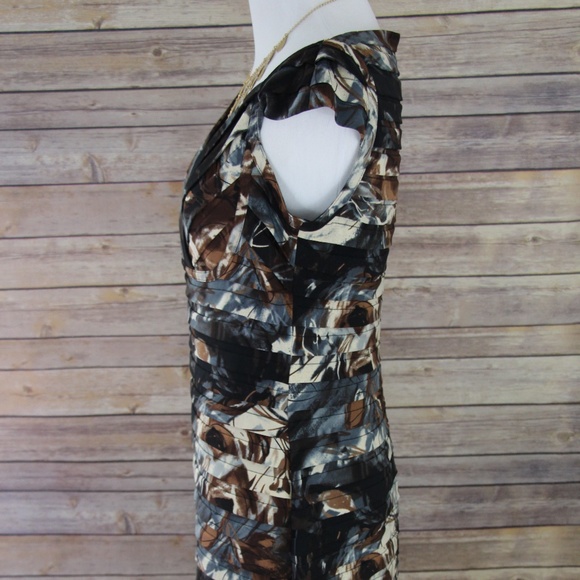 ADRIANNA PAPELL Camouflage Cap Sleeve Dress - Picture 4 of 8